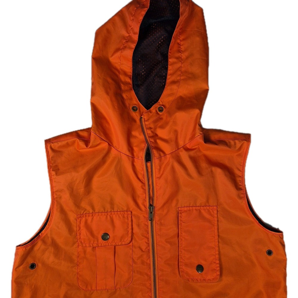 Vintage 90s Limited Outdoors Summit Anorak Womans Size S Orange Zip Vest Hiking
